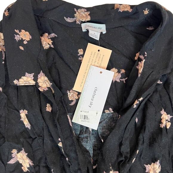 Chelsea Sky Ashbury Floral-Print Romper, Black M NWT - Picture 5 of 9